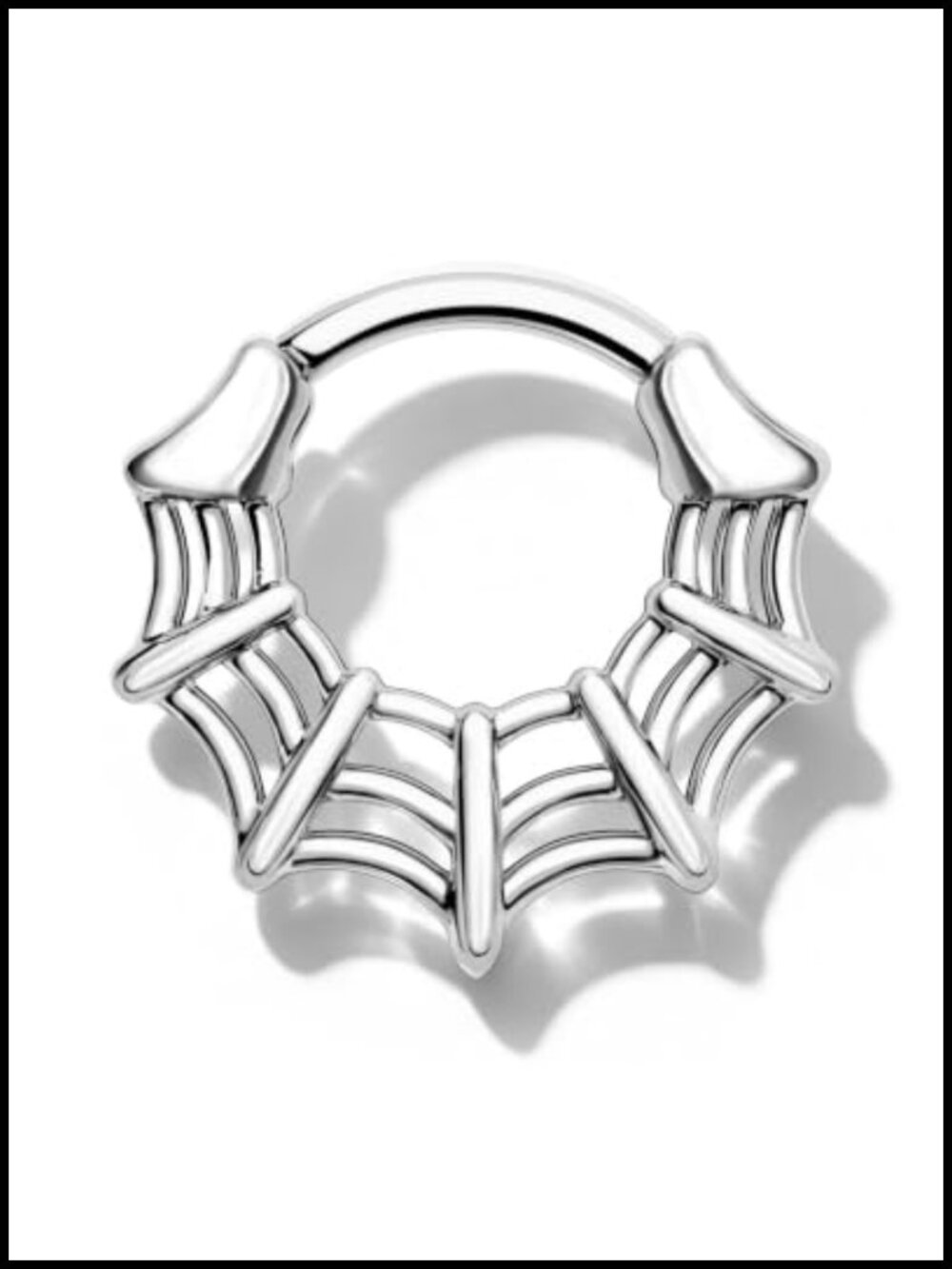 16G Septum Ring Spider Web Halloween Nose Ring 316L Stainless Steel Daith